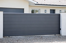 A grey house gate.